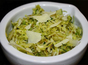 Shaved Brussels Sprouts With Melgarejo Arbequina, Lemon (fused) Olive Oil & Parmesan Cheese