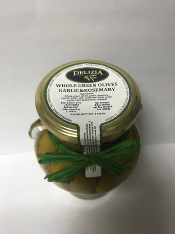 Whole Green Olives Garlic & Rosemary